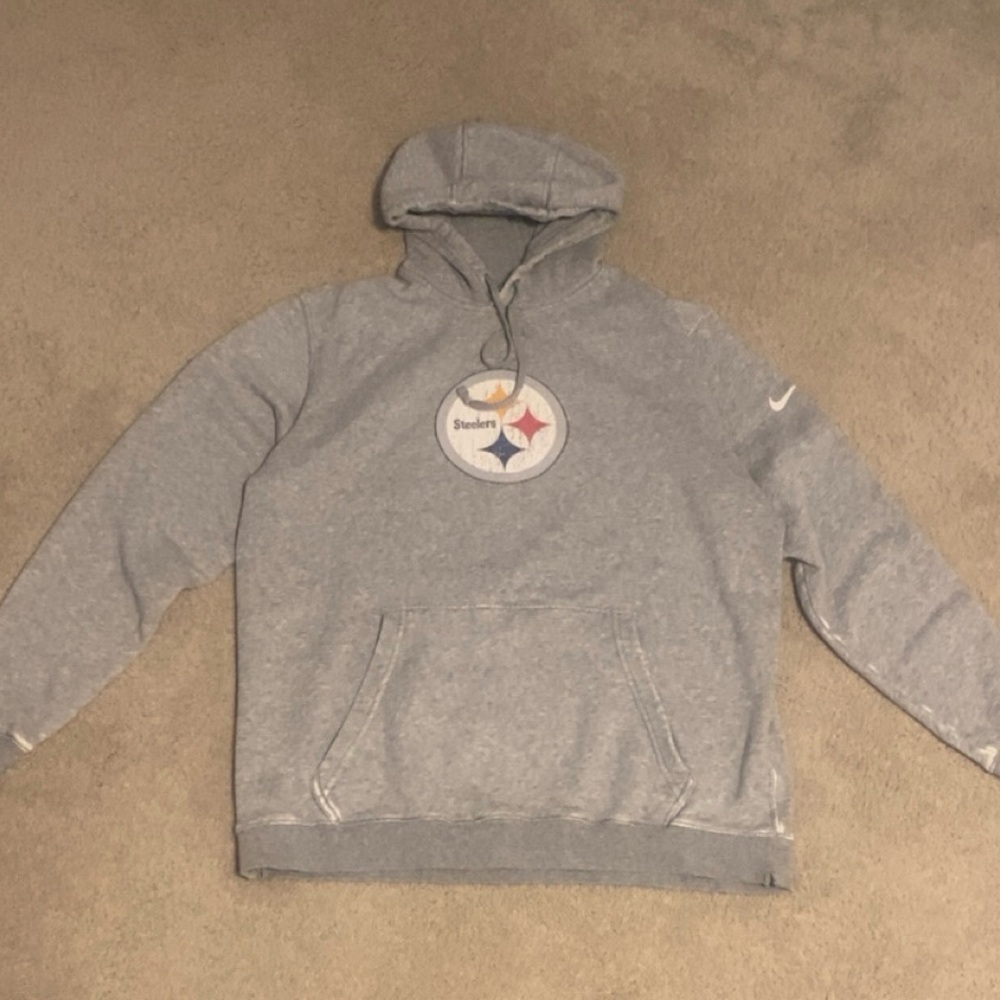 Nike Gray Steelers Logo Hoodie